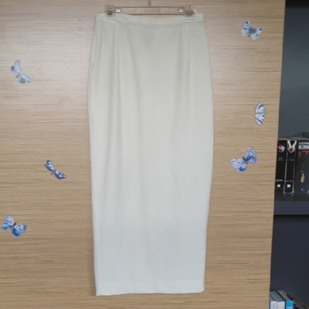 Karl Lagerfeld Cream High-Waist Pencil Skirt 8-10 Medium( Read)